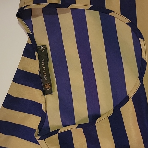 🌹🌹Outback Red Striped Blouse Blue Tan Small - Picture 4 of 5